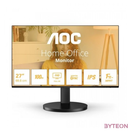 AOC IPS monitor 27 27B3HA2 1920x1080, 169, 250cd,m2, 14ms, VGA,HDMI, hangszóró, 100Hz