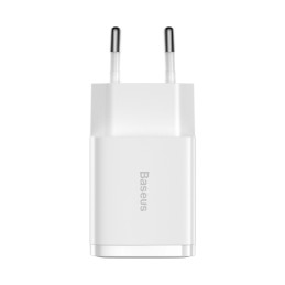 Baseus kompakt gyorstöltő, 2x USB, 10.5W (fehér)