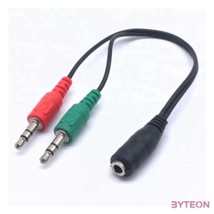 BLACKBIRD Átalakító Headset Stereo jack 1x 3.5mm 4 pin female to 2x 3.5mm 3 pin male (CTIA)