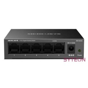 MERCUSYS Switch 5x1000Mbps, Fémházas Asztali, MS105GS