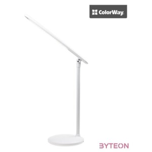 COLORWAY Asztali LED lámpa beépített akkumlátor,  dönthető, 3200-4300-6500k, 300 lm, fehér (CW-DL02B-W)
