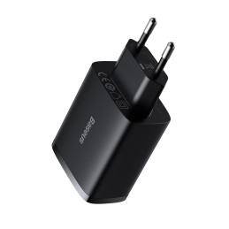 Baseus kompakt gyorstöltő, 3x USB, 17W (Fekete)