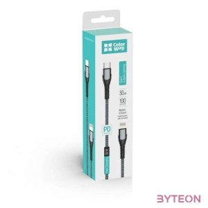COLORWAY Kábel, Type-C - Apple Lightning (PD Fast Charging) 3.0A(30W) 1m szürke (CW-CBPDCL033-GR)