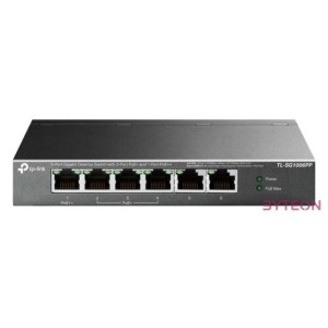 TP-LINK Switch 6x1000Mbps(3xPOE  1xPOE) Fémházas Asztali, TL-SG1006PP
