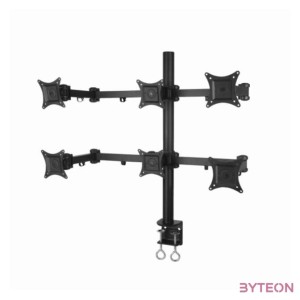 SBOX LCD-352,6 Asztali 6-os monitor tartó konzol, dönthető, forgatható, 13-27, 100x100, max 8 kg