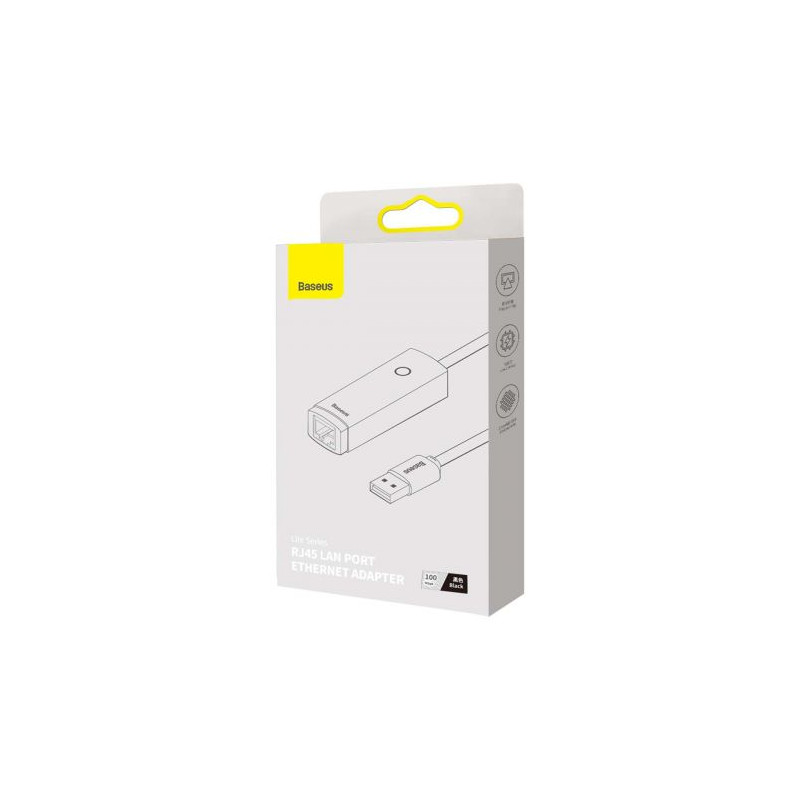 Baseus Lite Series USB – RJ45 hálózati adapter, 100Mbps (fekete)