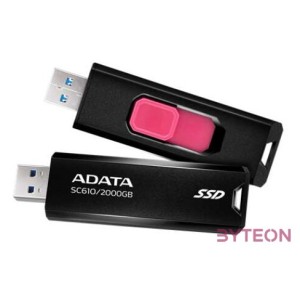 ADATA SSD Külső USB 3.2 2TB SC610, Fekete,Piros