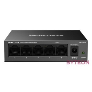 MERCUSYS Switch 5x1000Mbps, Fémházas Asztali, MS105GS