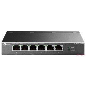 TP-LINK Switch 6x1000Mbps(3xPOE  1xPOE) Fémházas Asztali, TL-SG1006PP