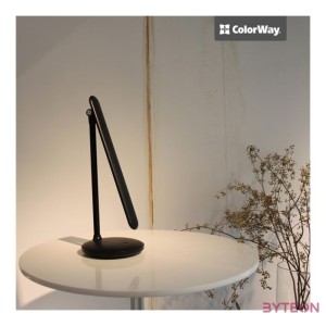 COLORWAY Asztali LED lámpa beépített akkumlátor,  dönthető, 3200-4300-6500k, 300 lm, fekete (CW-DL02B-B)