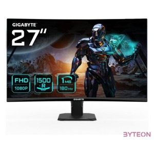 GIGABYTE Ívelt VA LED Monitor 27 GS27FC 1920x1080, 2xHDMI,Displayport