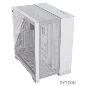 CORSAIR Ház 6500D AIRFLOW Dual Chamber, Tápegység nélkül, Edzett Üveg, fehér