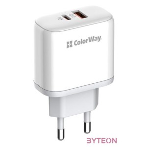 COLORWAY USB töltő adapter, Power Delivery Port PPS USB (Type-C PD  USB QC3.0) (45W) white (CW-CHS042PD-WT)