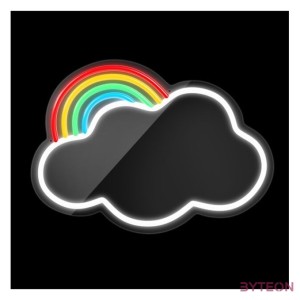 FOREVER LIGHT Neon világító LED tükör FELHŐ , SZIVÁRVÁNY, USB, be , ki kapcsoló, időzítő, 2 m kábel, 2év garancia