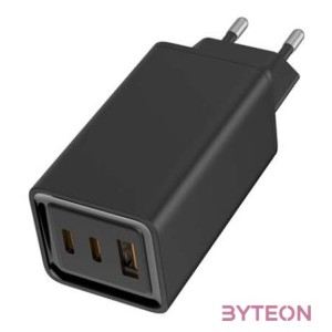 COLORWAY USB töltő adapter, GaN3 Pro Power Delivery (USB-A  2 USB TYPE-C) (65W) fekete (CW-CHS039PD-BK)
