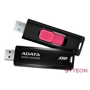 ADATA SSD Külső USB 3.2 2TB SC610, Fekete,Piros
