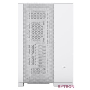 CORSAIR Ház 6500D AIRFLOW Dual Chamber, Tápegység nélkül, Edzett Üveg, fehér