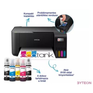 EPSON Tintasugaras nyomtató - EcoTank L3230 (A4, MFP, színes, 5760x1440 DPI, 33 lap,perc, USB)