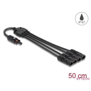 Delock DL4 napelem elosztó kábel 1 x anya és 4 x duga 50 cm fekete