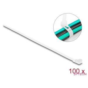 Delock Újrahasználható kábelkötegelő H 200 x Sz 4,8 mm 100 db. Fehér