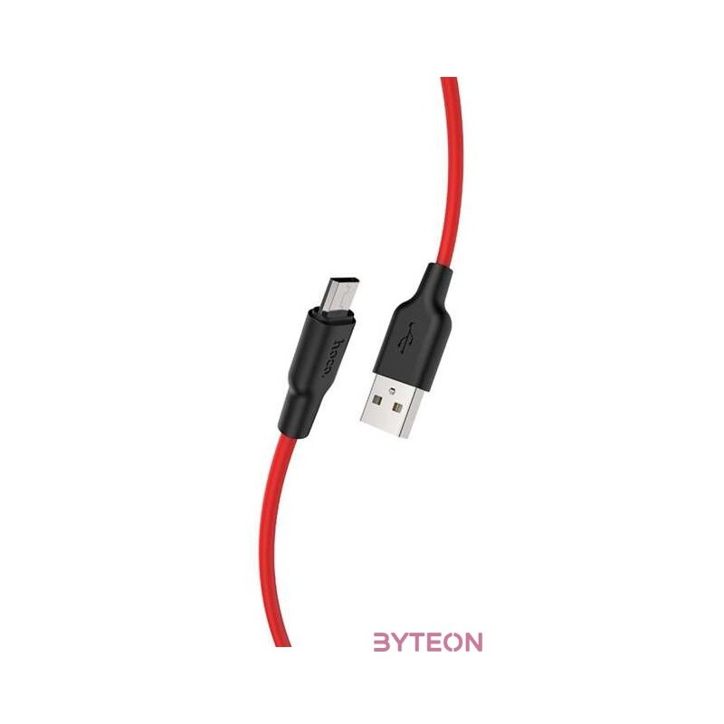 HOCO X21 Szilikon töltokábel Micro USB 1m, piros