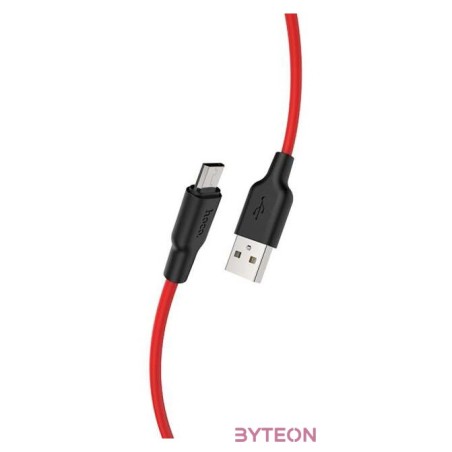HOCO X21 Szilikon töltokábel Micro USB 1m, piros