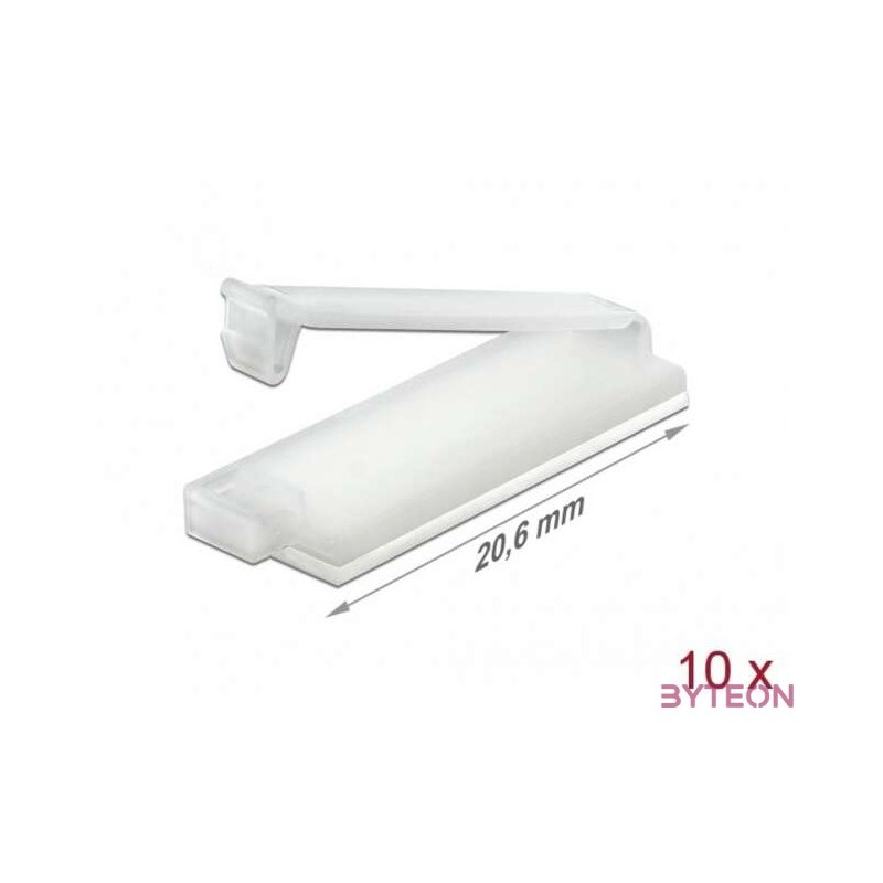 Delock Természetes színű öntapadós kábeltartó zárócsattal 10 db