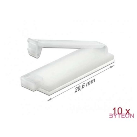 Delock Természetes színű öntapadós kábeltartó zárócsattal 10 db