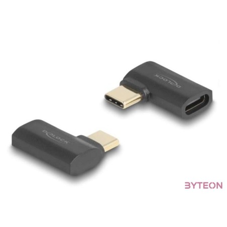 Delock USB Adapter 40 Gbps USB Type-C PD 3.1 240 W csatlakozódugóval - csatlakozóhüvellyel, ívelt bal , jobb 8K 60 Hz