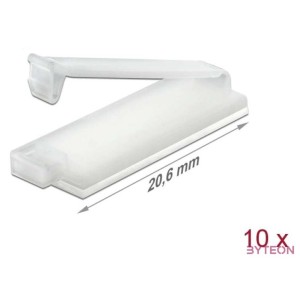 Delock Természetes színű öntapadós kábeltartó zárócsattal 10 db