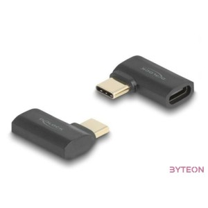 Delock USB Adapter 40 Gbps USB Type-C PD 3.1 240 W csatlakozódugóval - csatlakozóhüvellyel, ívelt bal , jobb 8K 60 Hz