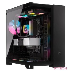 CORSAIR Ház iCUE LINK 6500X RGB, 3x iCUE LINK RX120 RGB Ventilátor, Tápegység nélkül, Edzett Üveg, fekete