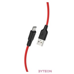 HOCO X21 Szilikon töltokábel Micro USB 1m, piros