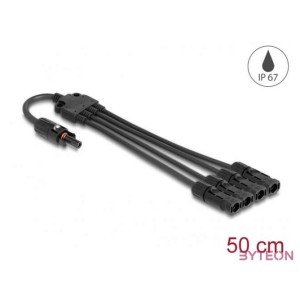 Delock DL4 napelem elosztó kábel 1 x anya és 4 x duga 50 cm fekete
