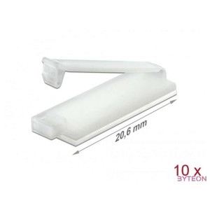 Delock Természetes színű öntapadós kábeltartó zárócsattal 10 db