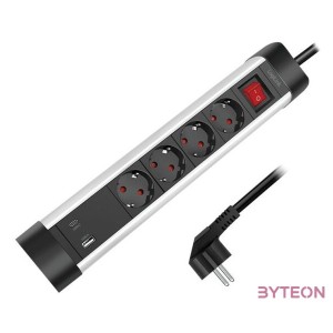 Logilink Aljzat 4 utas  kapcsoló, 4x CEE 7,3, 1x USB-A, 1x USB-C