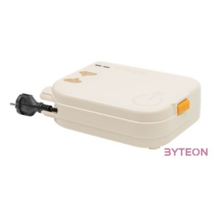 ROLEE M automata hosszabbító, 2db földeletlen aljzat  2db USB aljzat, 4m, Gyöngyházfehér