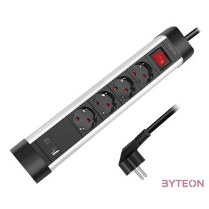 Logilink Aljzat 4 utas  kapcsoló, 4x CEE 7,3, 1x USB-A, 1x USB-C