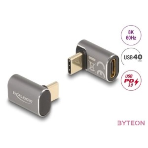 Delock USB-adapter 40 Gb,s USB Type-C PD 3.0 100 W 8K 60 Hz szürke