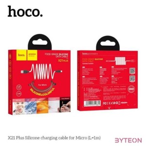 HOCO X21 Szilikon töltokábel Micro USB 1m, piros