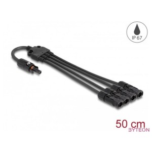 Delock DL4 napelem elosztó kábel 1 x anya és 4 x duga 50 cm fekete