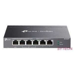 TP-LINK Switch 6x1000Mbps(3xPOE,1xPOE) Fémházas (Omada), DS106GPP