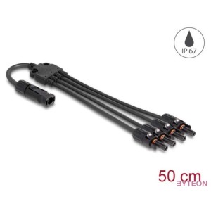 Delock DL4 szolár elosztó kábel 1 x dugó-4 x anya 50 cm fekete