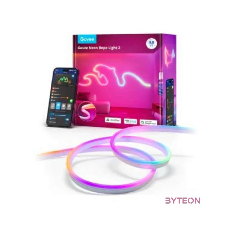 Govee 3 méter Neon telepítettő szalagfény (Matter, Homekit, Google, Alexa, Smarthings)