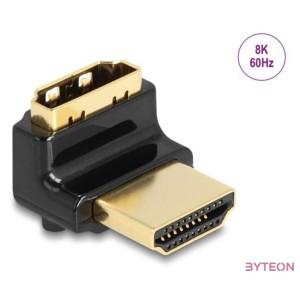 Delock HDMI adapter apa - anya 90 fok felfelé néző csatlakozódugóval 8K 60 Hz fém