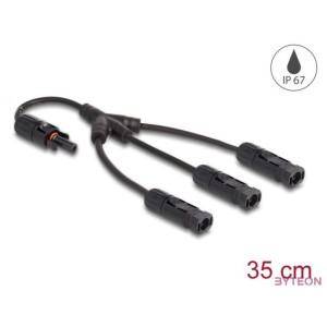 Delock DL4 napelem elosztó kábel 1 x anya és 3 x duga 35 cm fekete