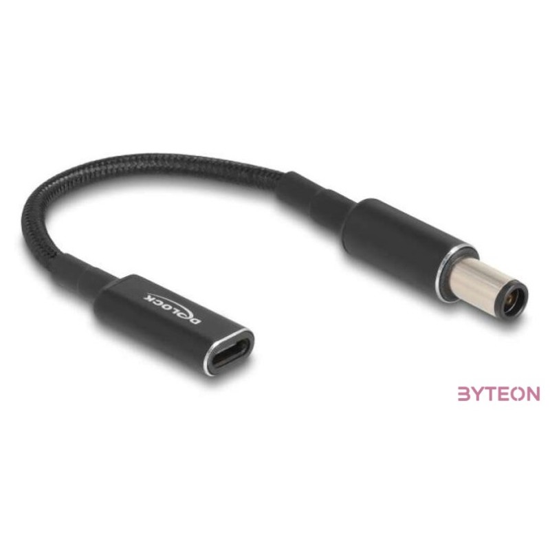 Delock Laptop töltőkábel adapterkábel USB Type-C anya - HP 7,4 x 5,0 mm apa 15 cm