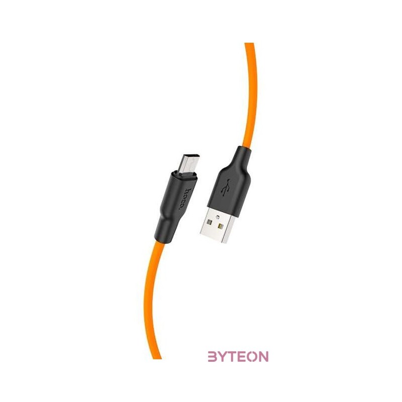 HOCO X21 Szilikon töltokábel Micro USB 1m, narancssárga