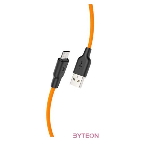 HOCO X21 Szilikon töltokábel Micro USB 1m, narancssárga