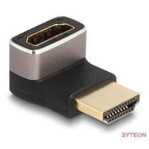 Delock HDMI adapter apa - anya 90 lefelé néző csatlakozódugóval 8K 60 Hz szürke fém